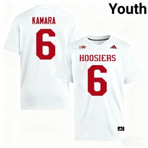 #6 Mikail Kamara Indiana University White Youth Jerseys Stitched College Football 307047-712