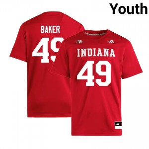 #49 Olubade Baker University of Indiana Crimson Youth Jersey Official College Football 191438-251