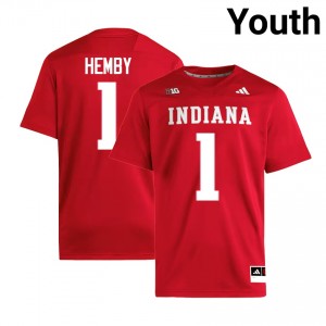 #1 Roman Hemby Indiana Crimson Youth Jerseys Game College Football 414039-781