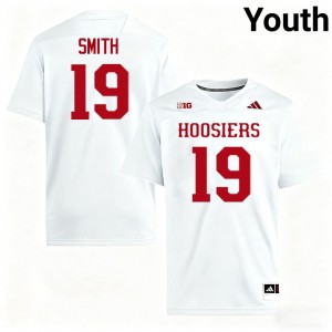 #19 Zacharey Smith Indiana Hoosiers White Youth Jerseys Embroidery College Football 506031-993
